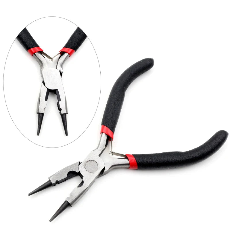 1 Piece Stainless Steel Needle Nose Pliers Jewelry Making Hand Tool Black 12.5cm